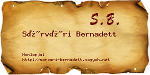 Sárvári Bernadett névjegykártya
