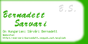 bernadett sarvari business card